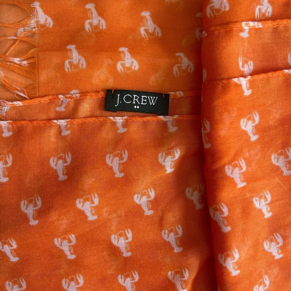 J. Crew Orange Lobster Scarf - Picture 2 of 2